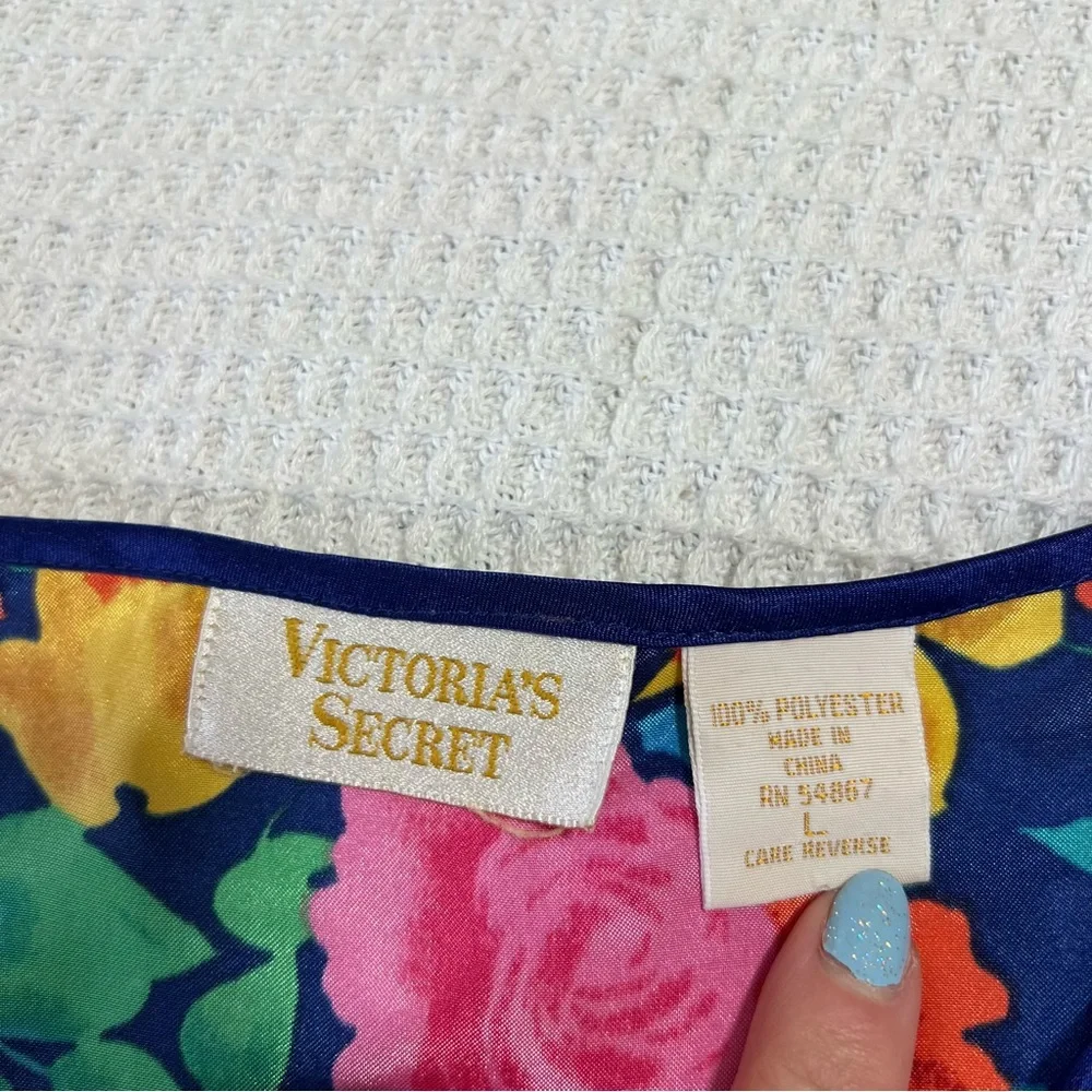 RARE Vintage GOLD Label Victoria’s Secret Sleep Shirt Gown Short Sleeve Blouse L